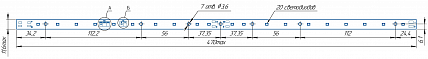 Светодиодный модуль LINE 470x11.6 AL1 2x10 Lumileds 2835 F CRI80 30KK30
